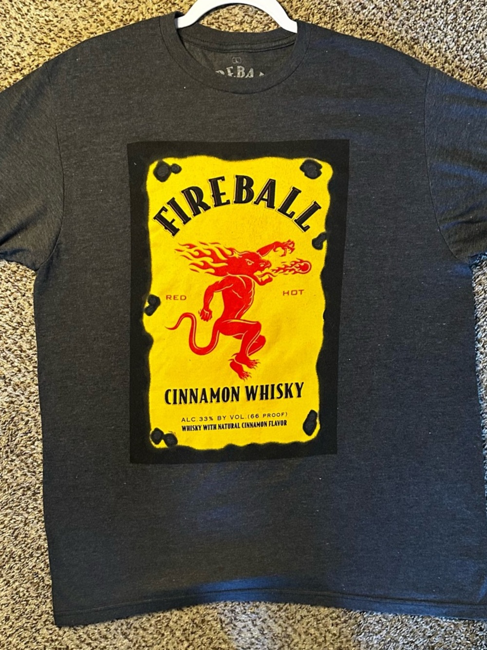 Fireball Cinnamon Whisky Graphic Tee - Charcoal
